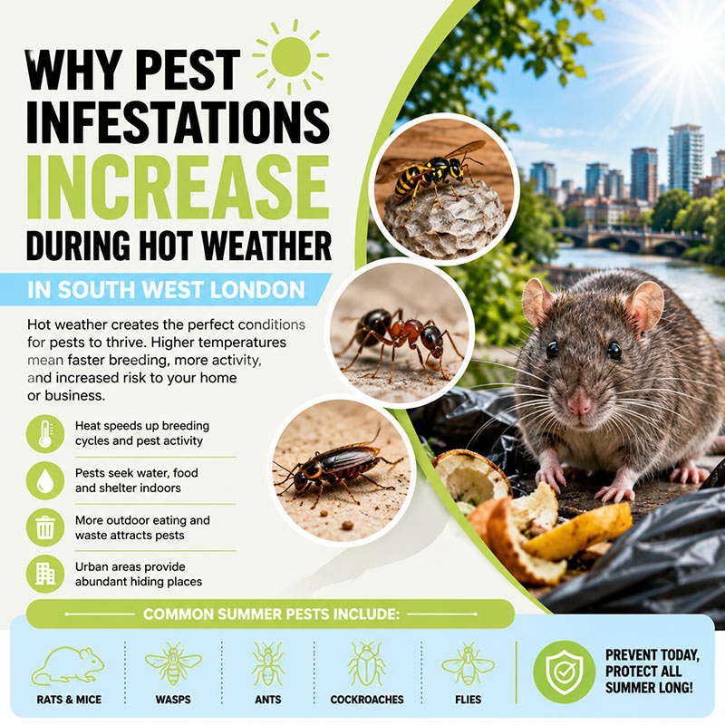 BWhy Pest Infestations Increase During Hot Weather in South West London